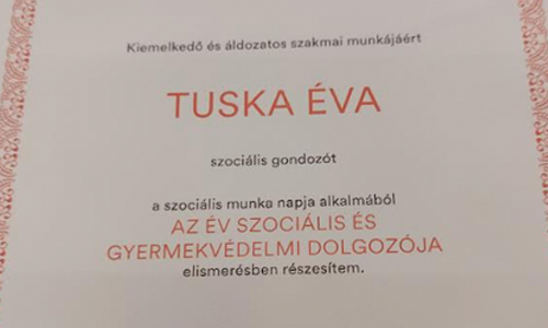 AZ ÉV SZOCIÁLIS ÉS GYERMEKVÉDELMI DOLGOZÓJA 2024